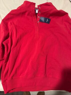PARKE x Target Red Button Up Mock Neck